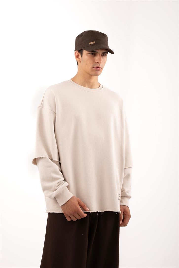 Street Taş Rengi Long Sleeve Sweatshirt