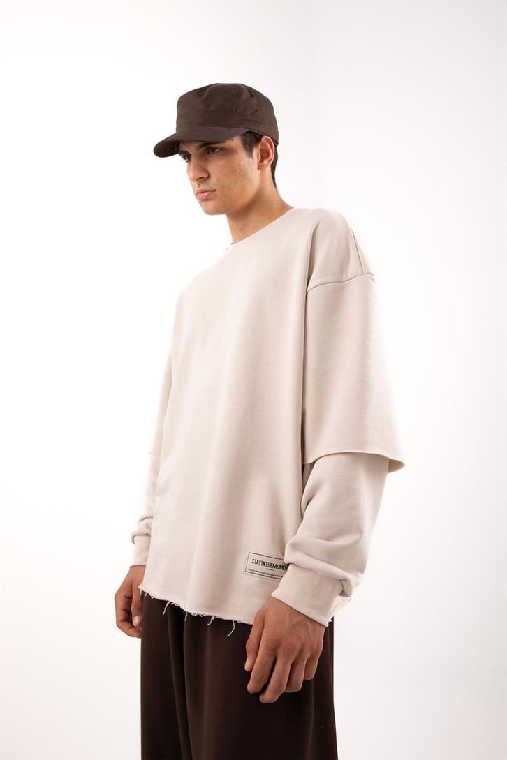 Street Taş Rengi Long Sleeve Sweatshirt