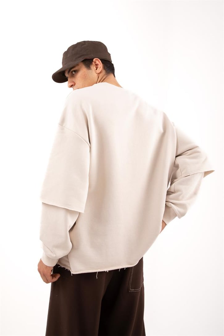 Street Taş Rengi Long Sleeve Sweatshirt