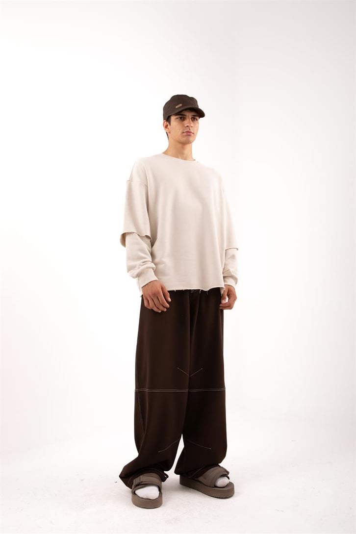 Street Taş Rengi Long Sleeve Sweatshirt