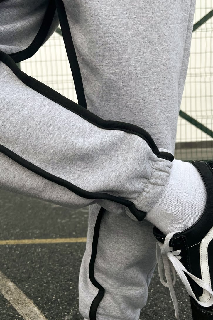 Striped Gri Jogger Fit Eşofman Altı