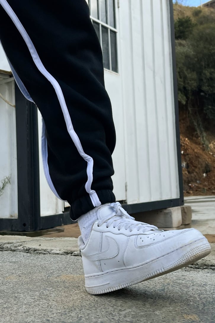 Striped Siyah Jogger Fit Eşofman Altı