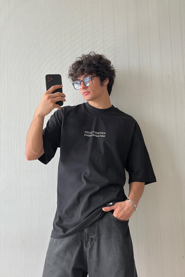 Studio 212 Taş Baskılı Oversize Tişört