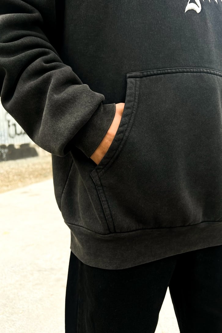 Sufgang Nakışlı Füme Oversize Hoodie