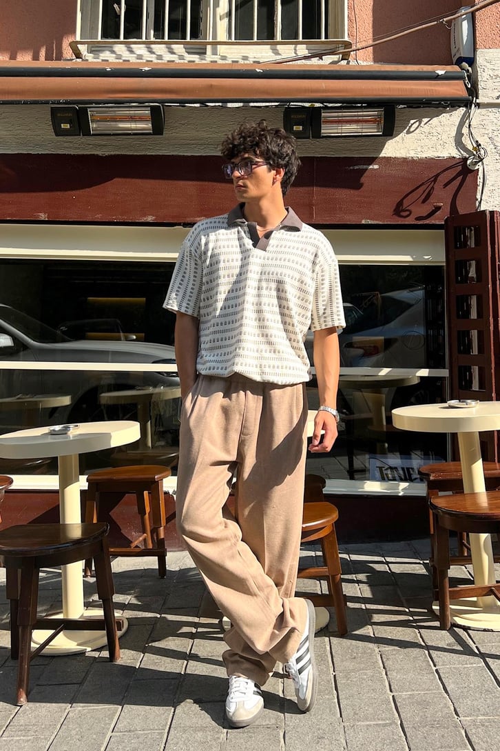 Summer Wind Örme Polo Yaka Tişört