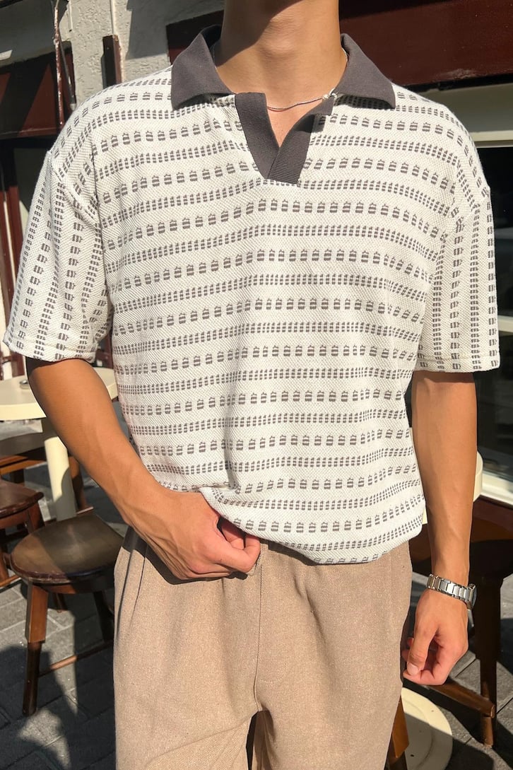Summer Wind Örme Polo Yaka Tişört