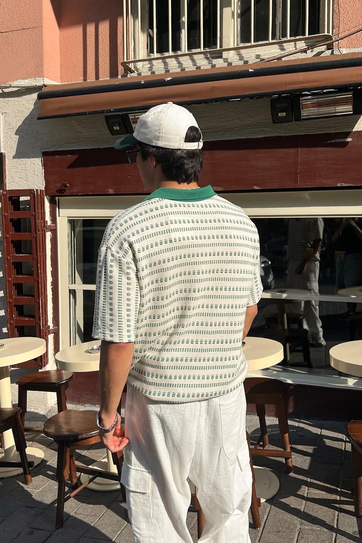Summer Wind Örme Polo Yaka Tişört