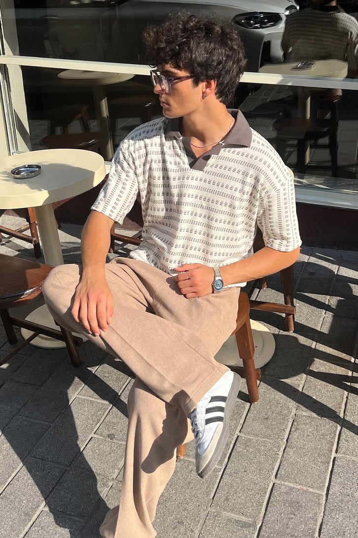 Summer Wind Örme Polo Yaka Tişört