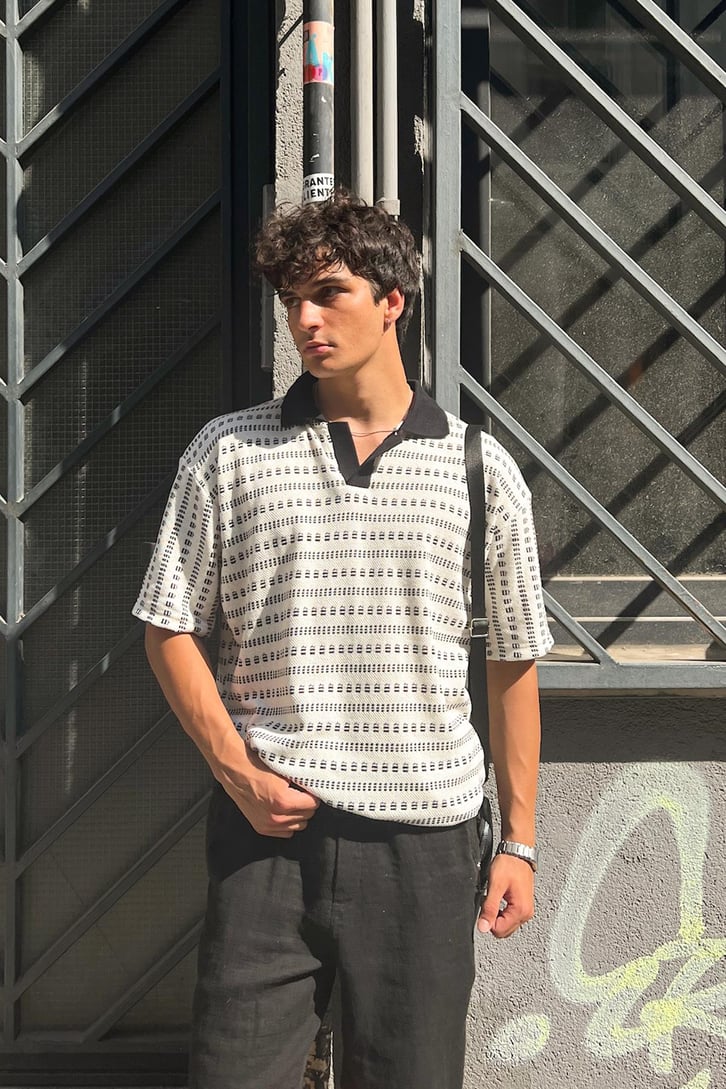 Summer Wind Örme Polo Yaka Tişört