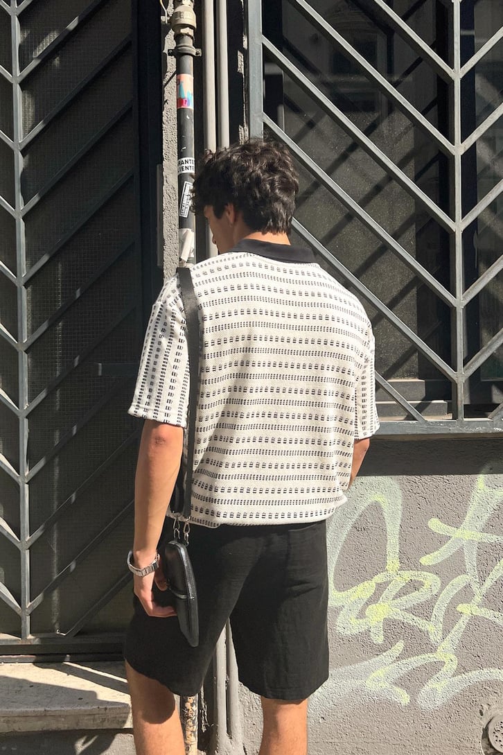 Summer Wind Örme Polo Yaka Tişört