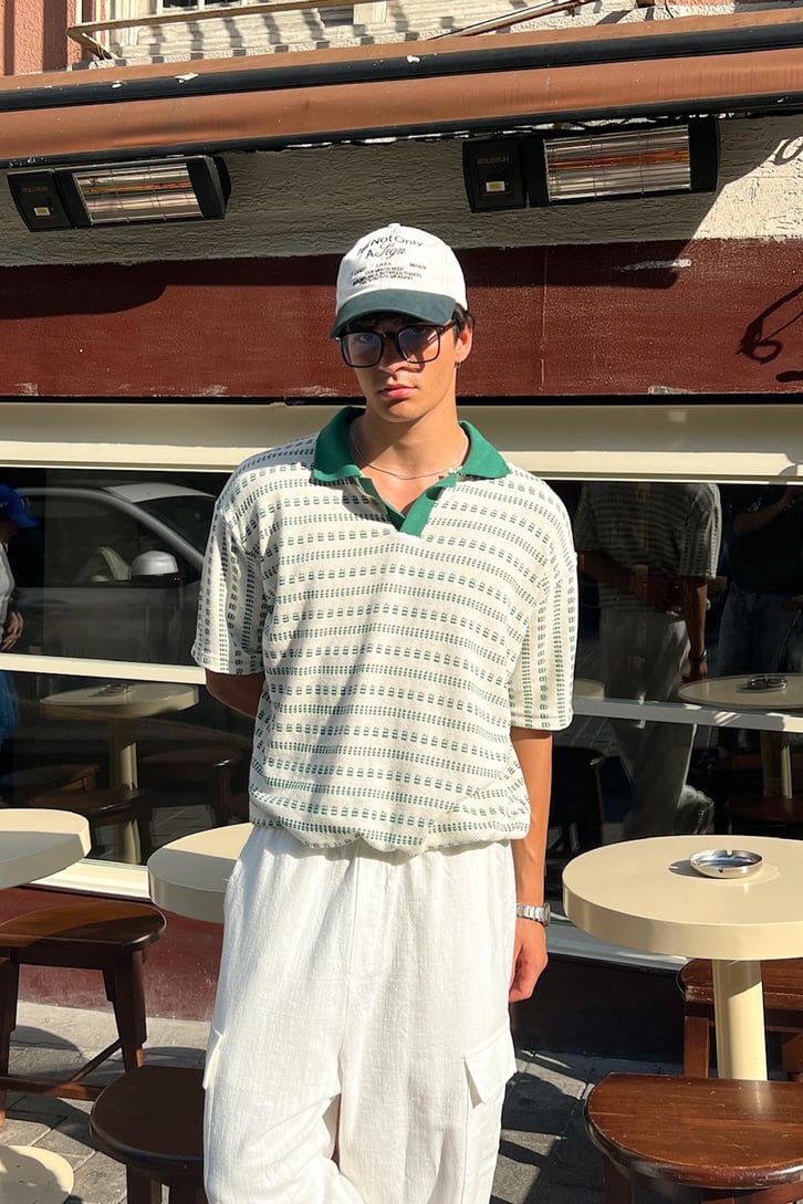 Summer Wind Örme Polo Yaka Tişört