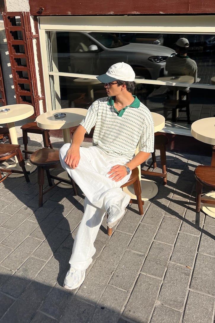 Summer Wind Örme Polo Yaka Tişört