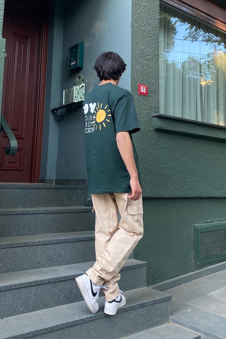 Sun&Joy Baskılı Beyaz Oversize Tshirt