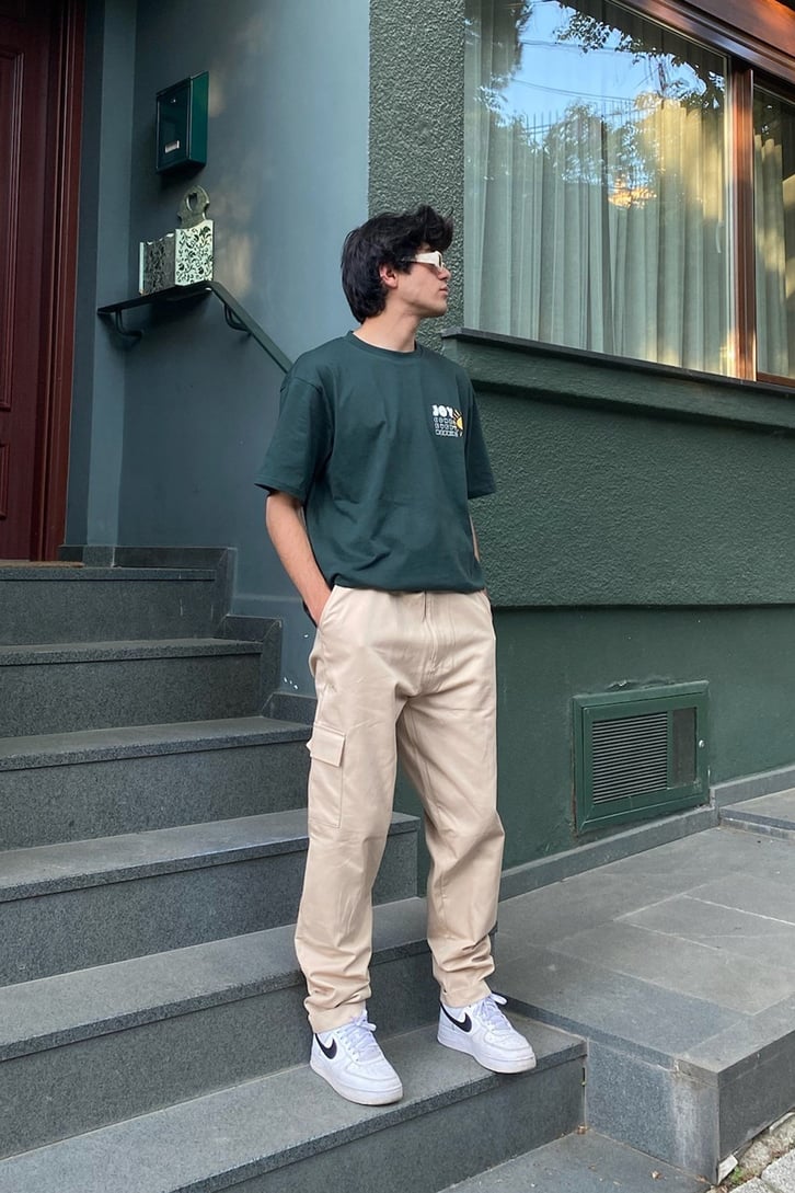 Sun&Joy Baskılı Beyaz Oversize Tshirt