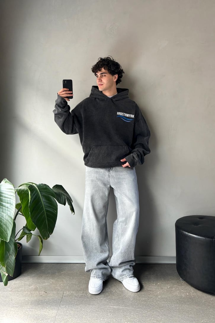 Sunny Writing Baskılı Oversize Hoodie