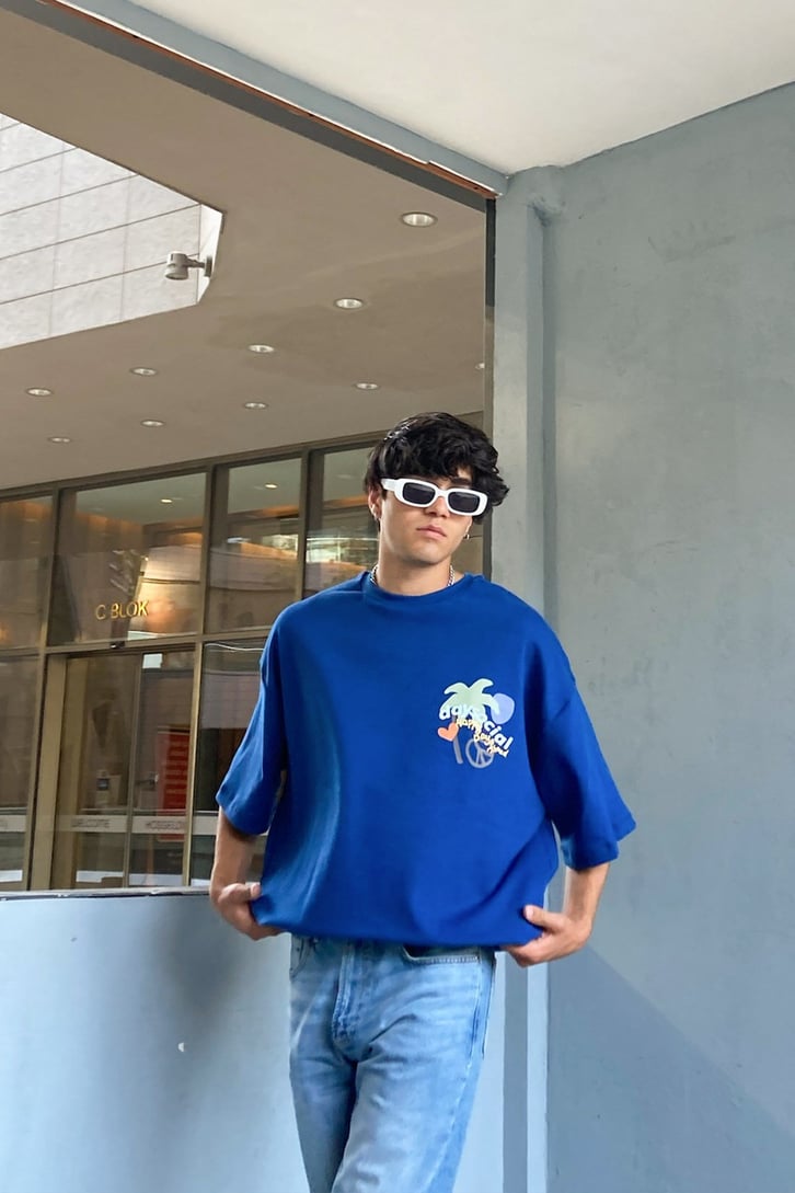 Sunshine Sırt Baskılı Oversize Tshirt