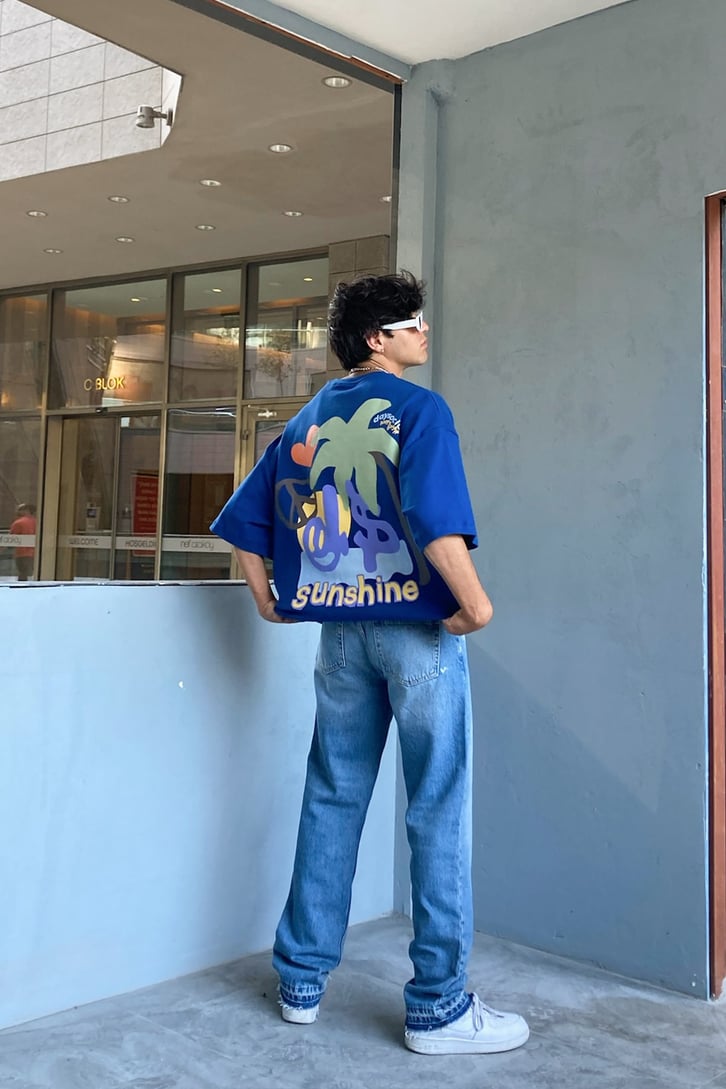 Sunshine Sırt Baskılı Oversize Tshirt