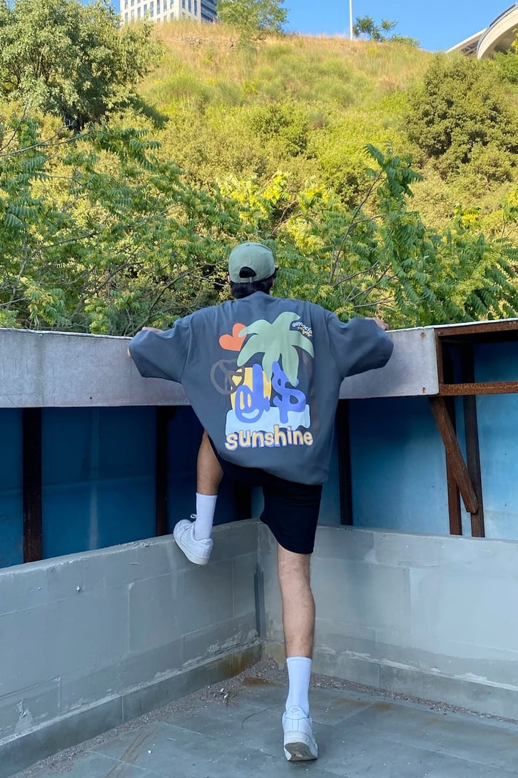 Sunshine Sırt Baskılı Oversize Tshirt
