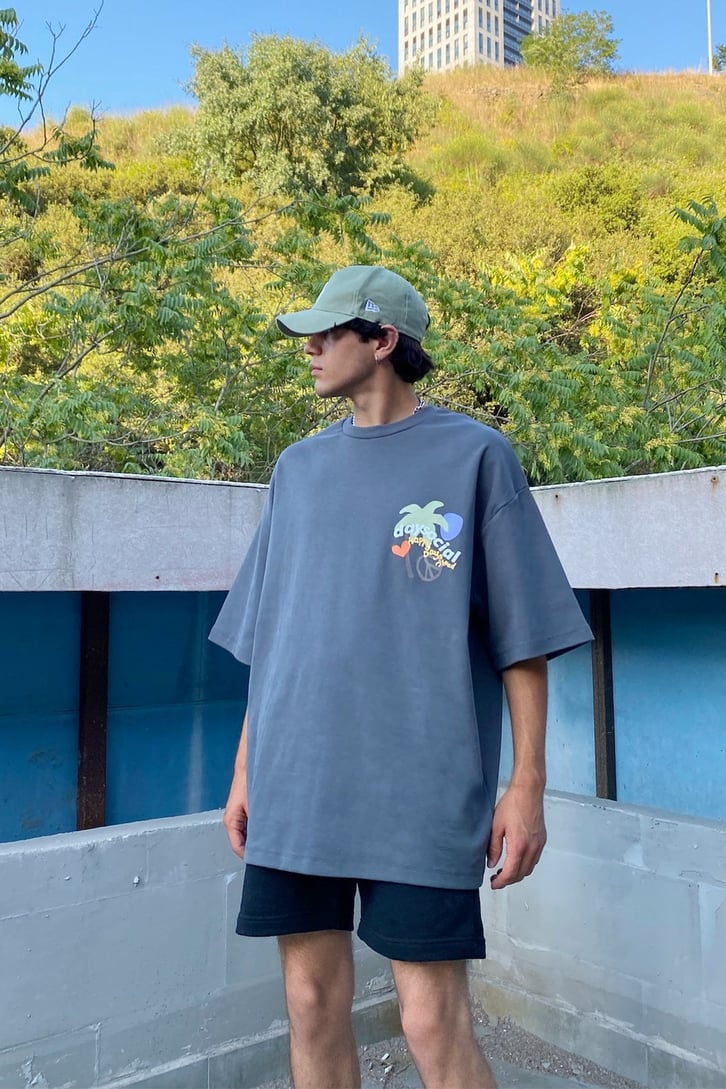 Sunshine Sırt Baskılı Oversize Tshirt