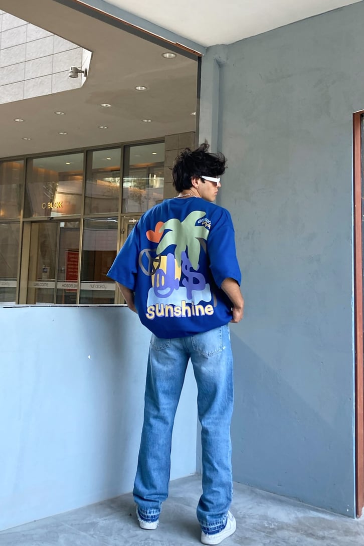 Sunshine Sırt Baskılı Oversize Tshirt