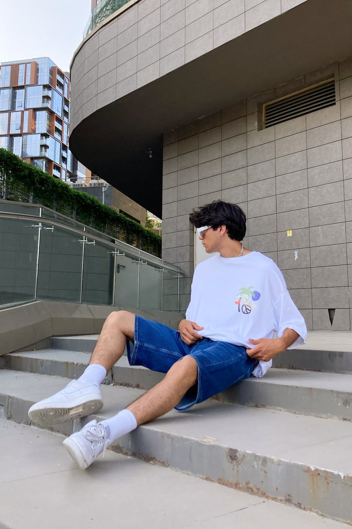 Sunshine Sırt Baskılı Oversize Tshirt
