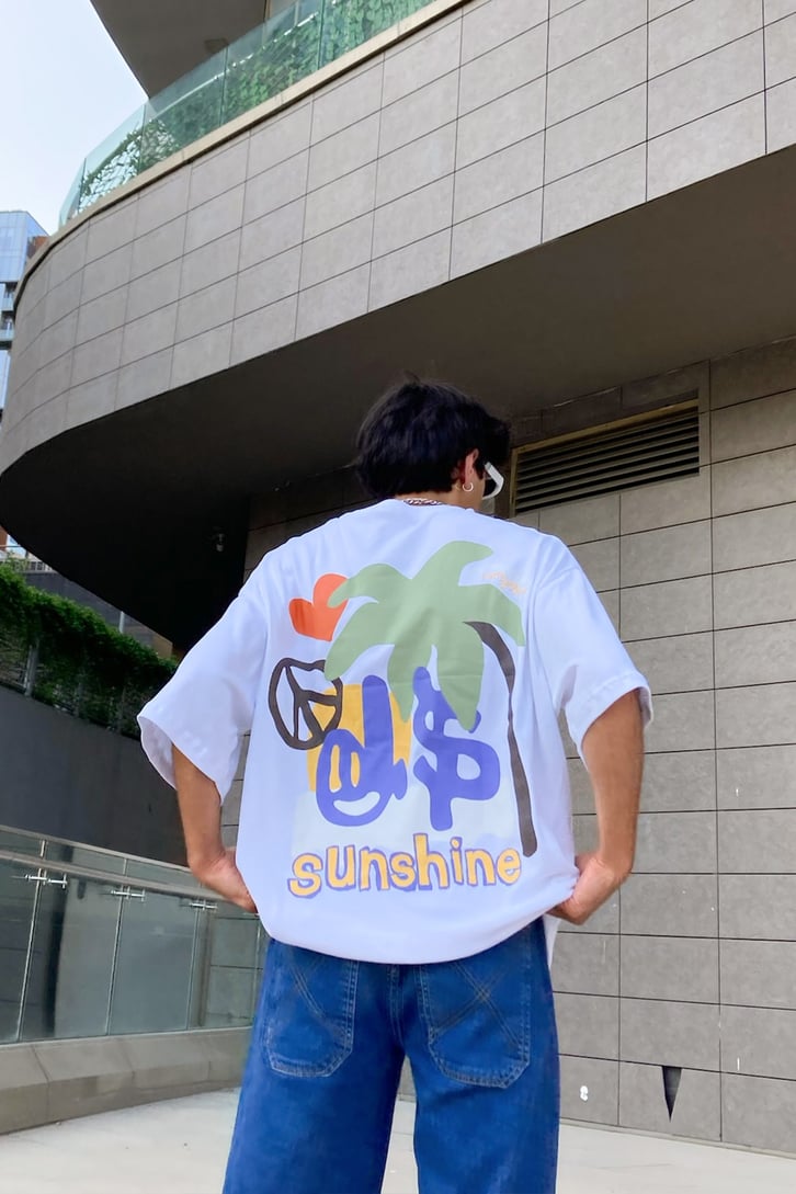 Sunshine Sırt Baskılı Oversize Tshirt