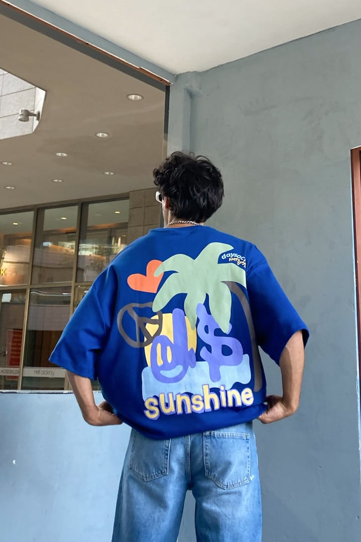 Sunshine Sırt Baskılı Oversize Tshirt