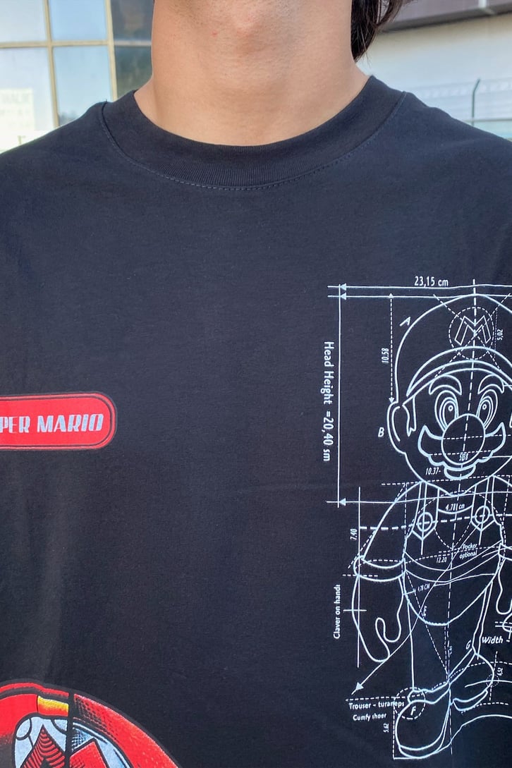 Super Mario Baskılı Oversize Tshirt