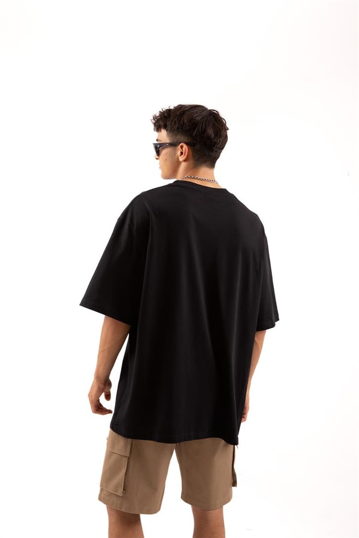 Supermade Gothic Text Siyah Oversize Tişört
