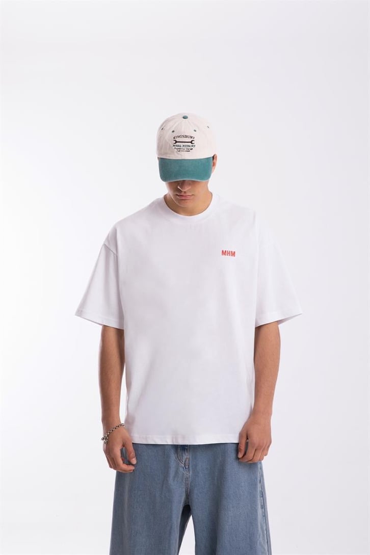 Survive Sırt Baskılı Beyaz Oversize Tshirt