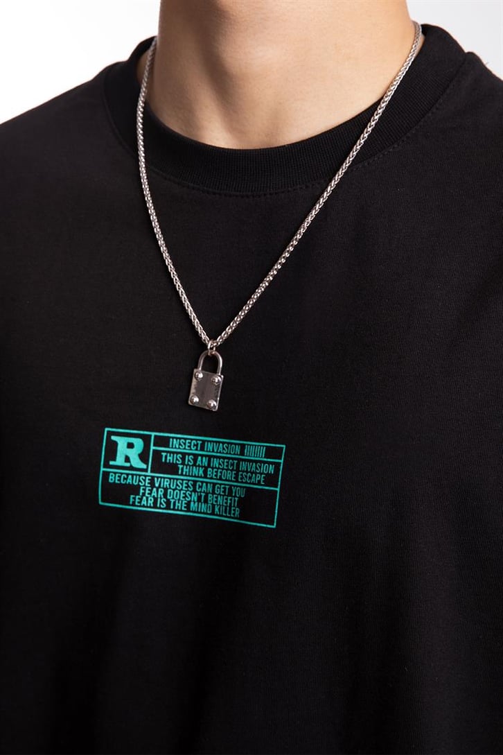 Survive Sırt Baskılı Siyah Oversize Tshirt