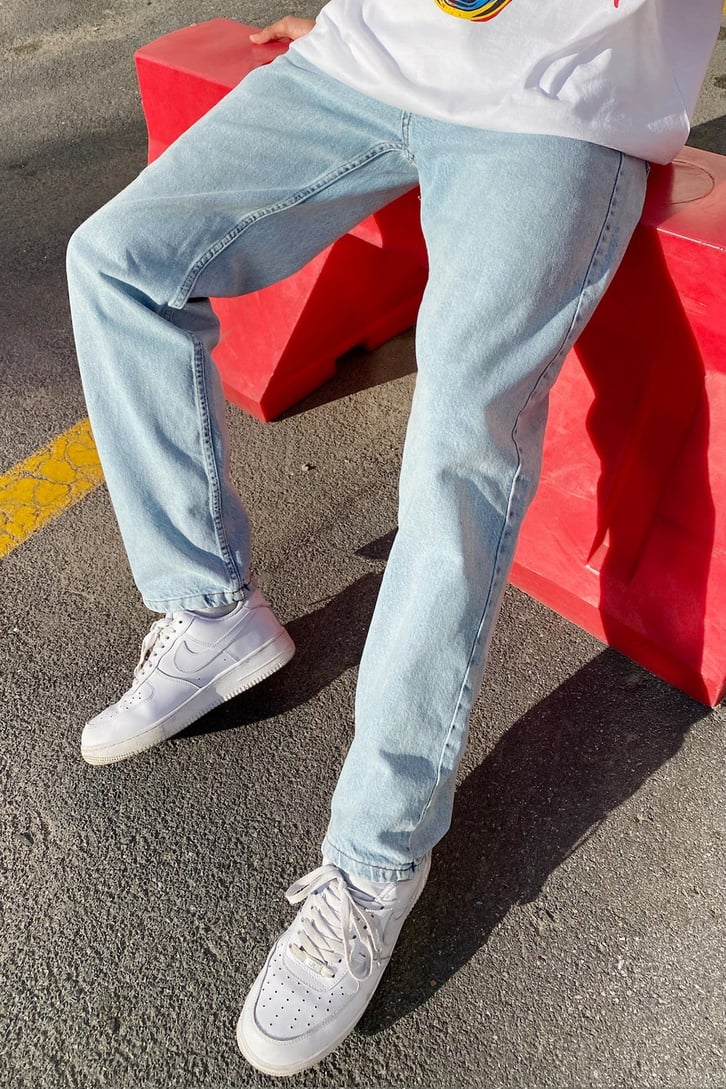 Taşlamalı Mavi Regular Fit Jean