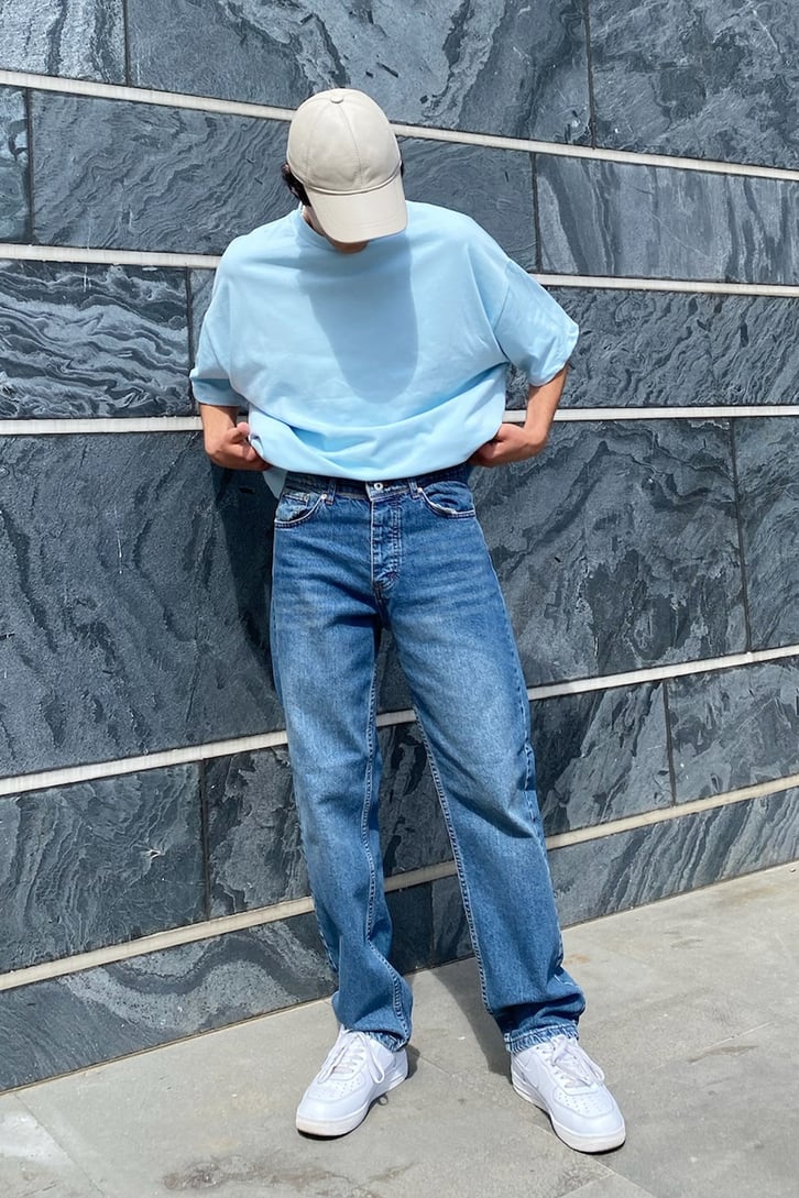 Taşlamalı Mavi Regular Fit Jean