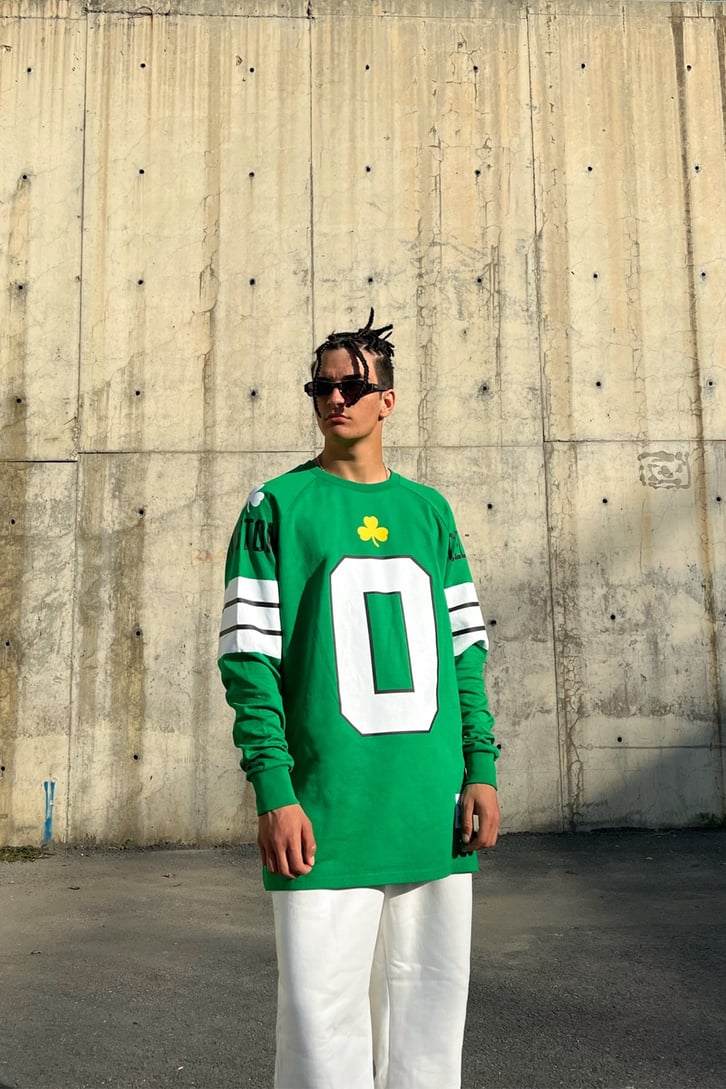 Tatum 0 Baskılı Yeşil Oversize Sweatshirt