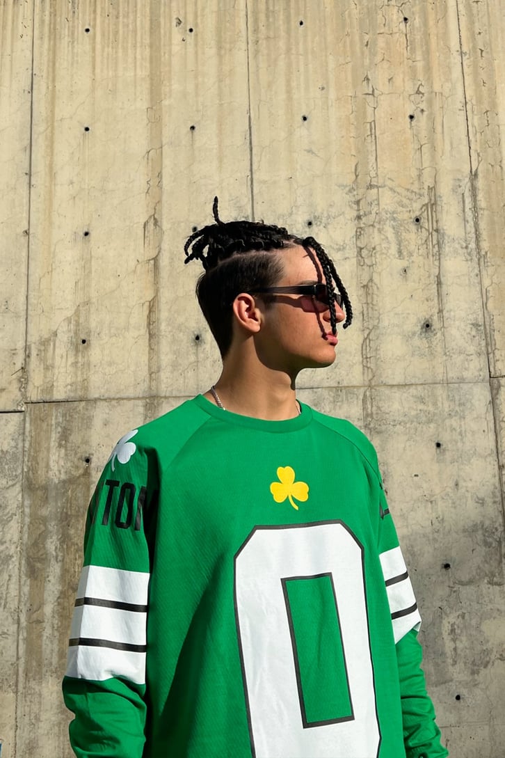 Tatum 0 Baskılı Yeşil Oversize Sweatshirt