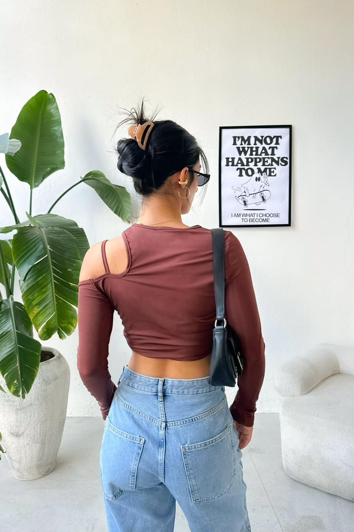 Tek Askılı Uzun Kollu Crop