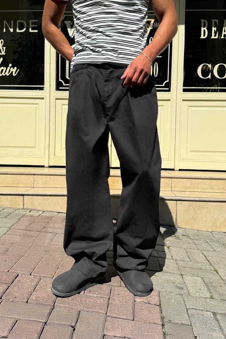 Tek Pile Geçişli Baggy Pantolon