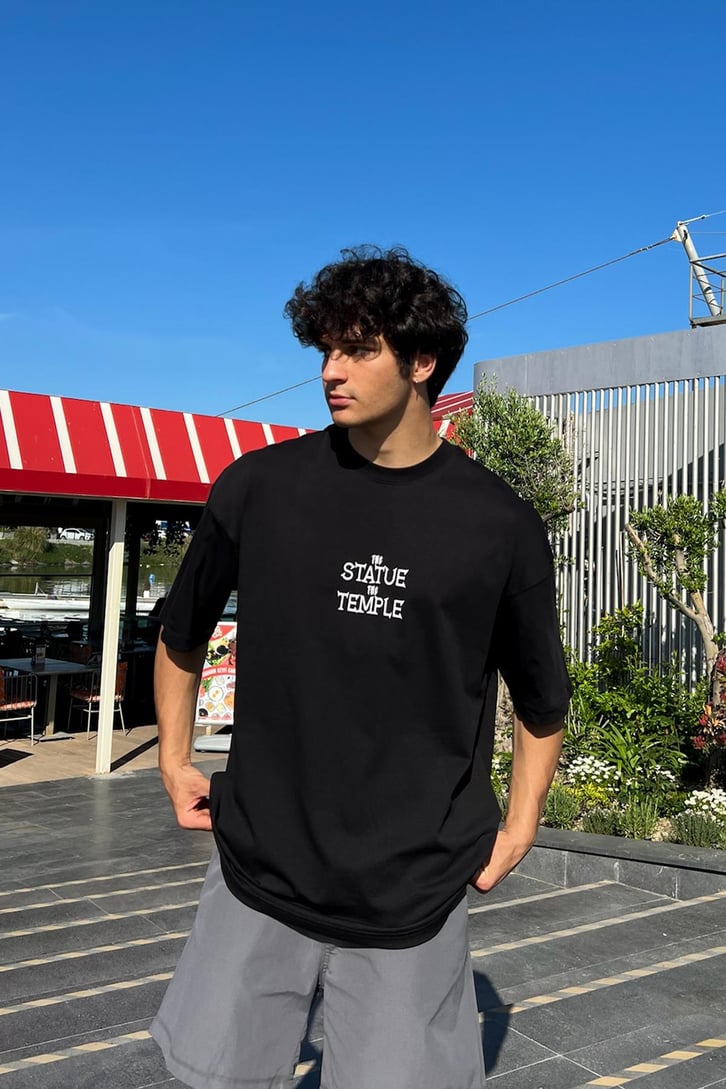 Temple Print Oversize Tişört