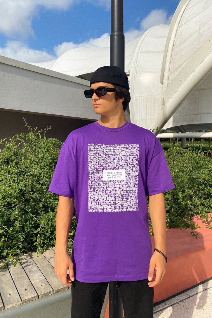 Text Baskılı Oversize Tshirt