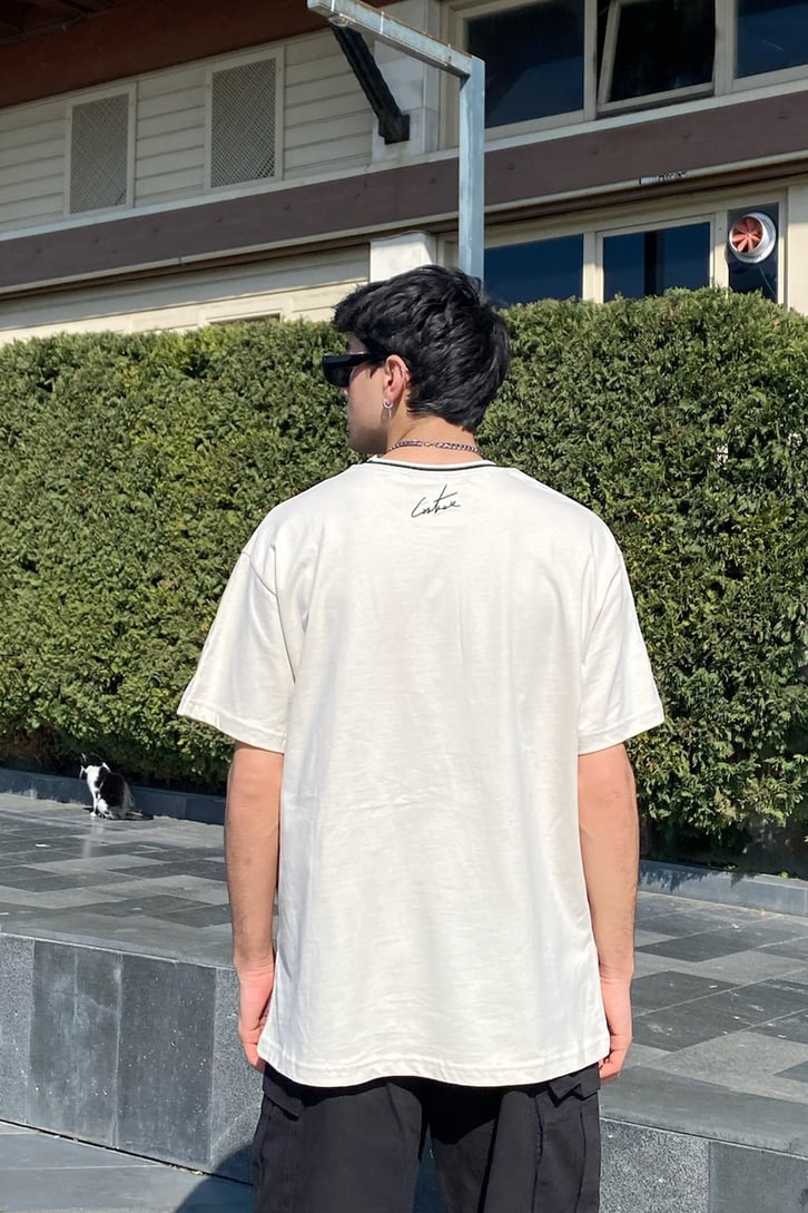 Text Front Printed Oversize Tshirt