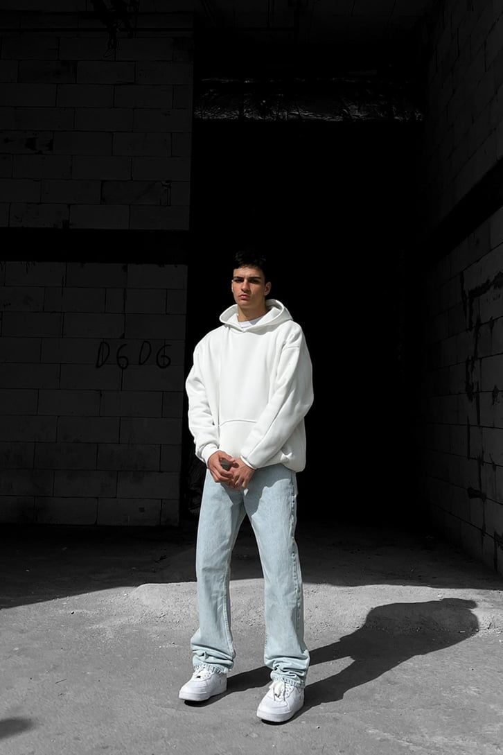 Text Printed  Baggy Jean