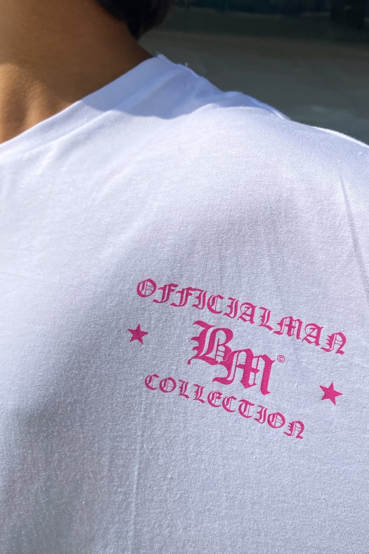 Text Printed Sırt Baskılı Beyaz Oversize Tshirt
