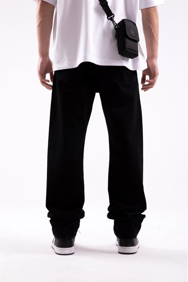 Text Printed Siyah Regular Fit Jean