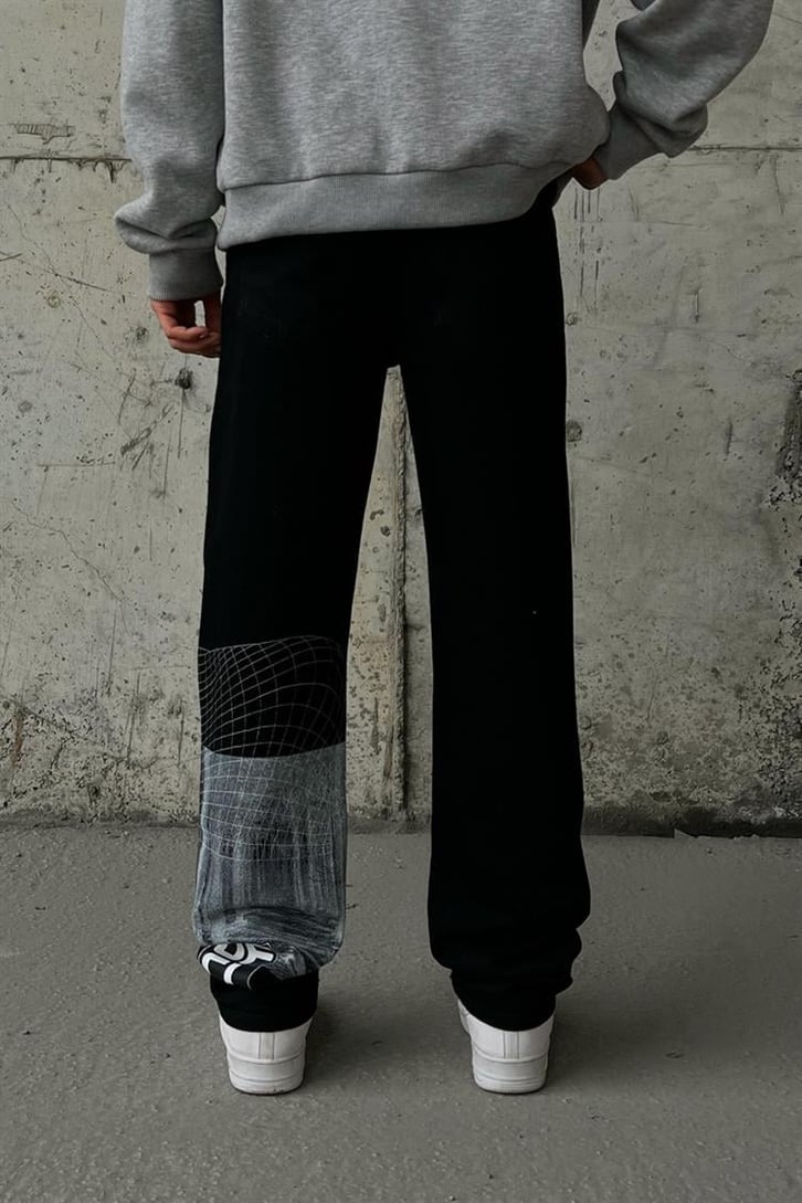 Text Printed Siyah Regular Fit Jean