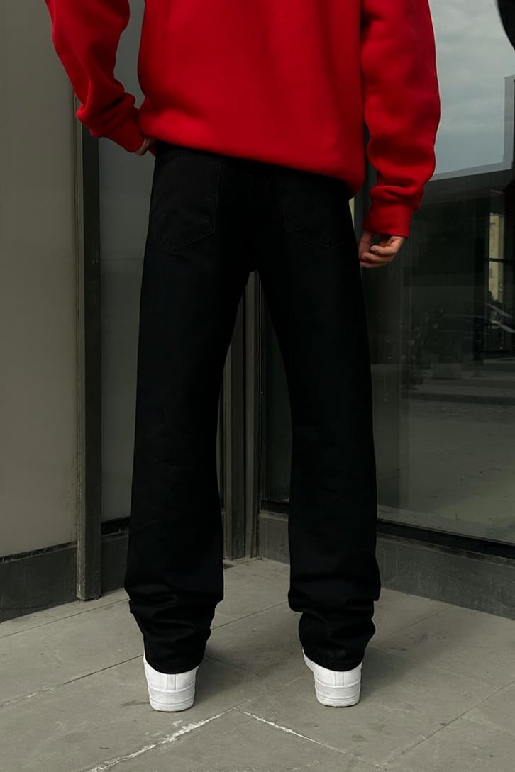 Text Printed Siyah Regular Fit Jean
