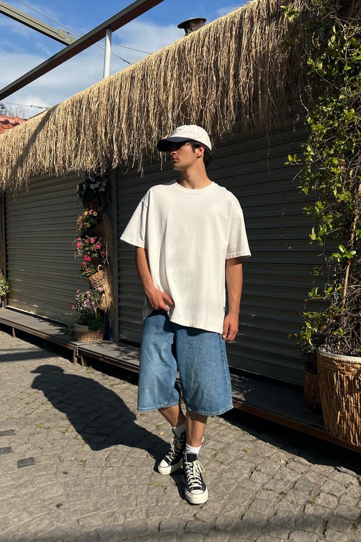 The Couture Club Baskılı Bej Oversize Tişört