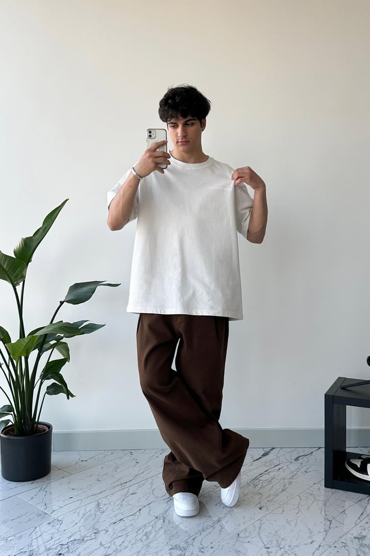 The Couture Club Baskılı Beyaz Oversize Tişört