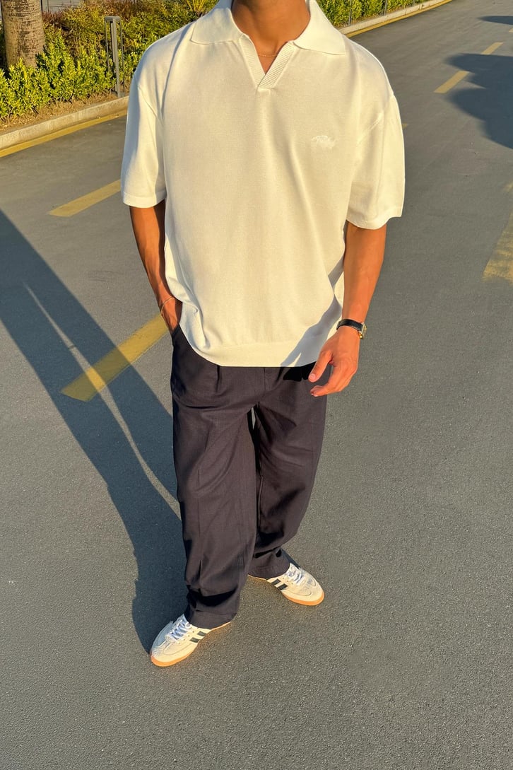 The Dad Nakışlı Polo Yaka Triko Tişört