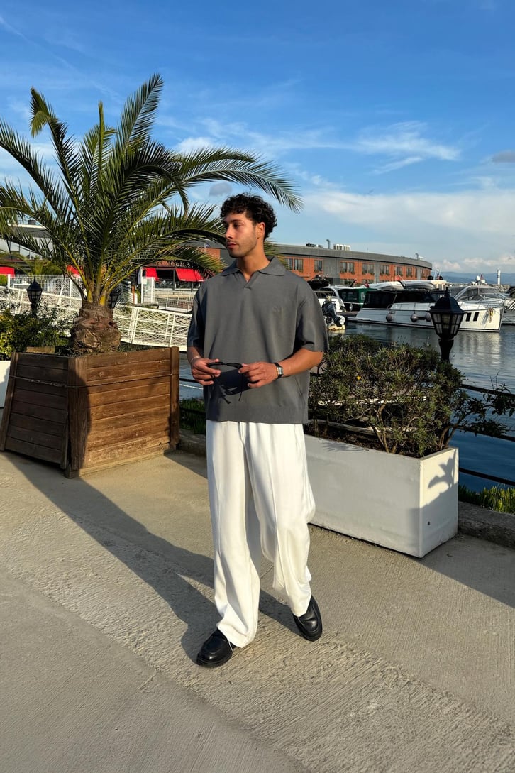 The Dad Nakışlı Polo Yaka Triko Tişört