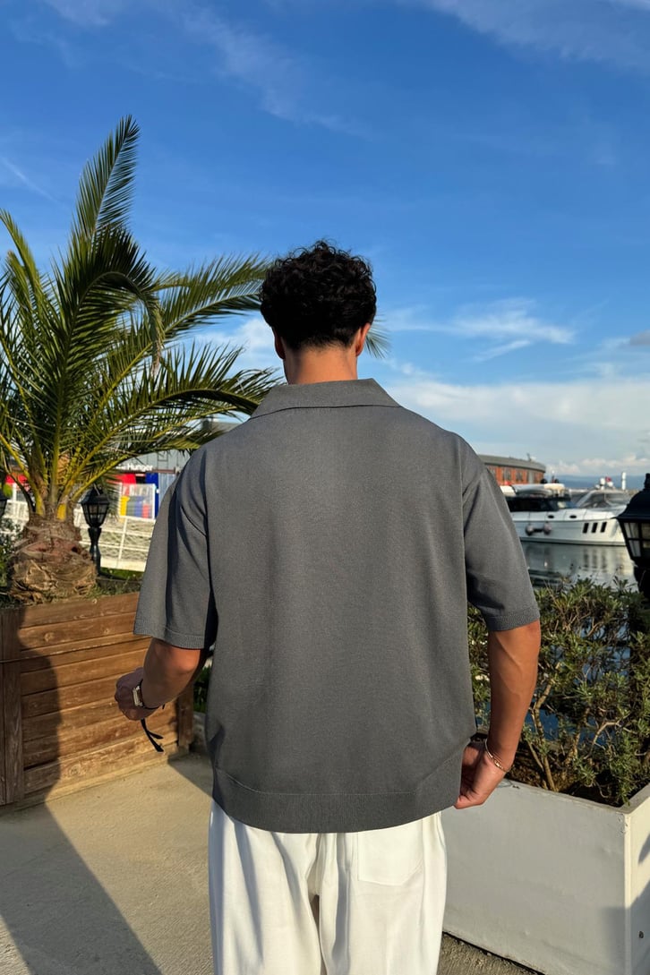 The Dad Nakışlı Polo Yaka Triko Tişört